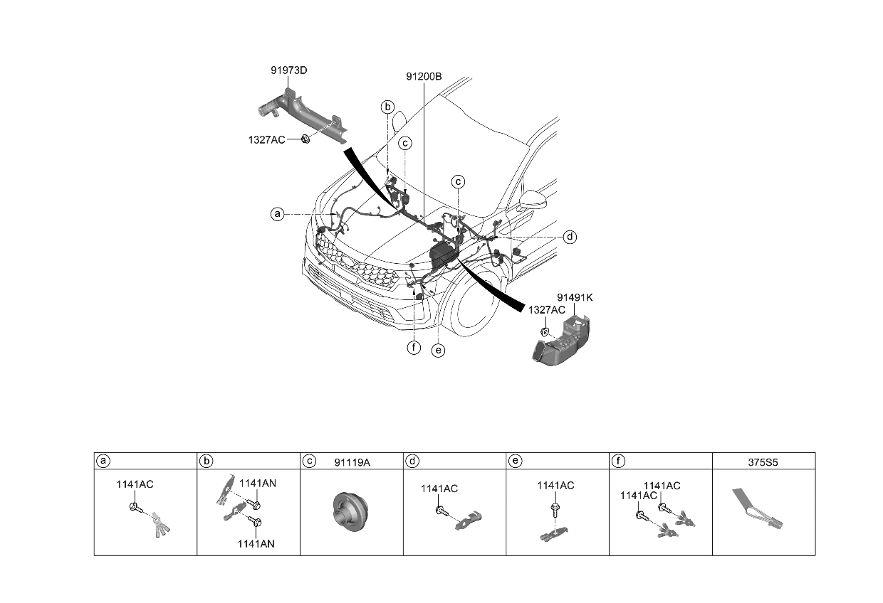 Kia 91200P4830 WIRING ASSY-FRT