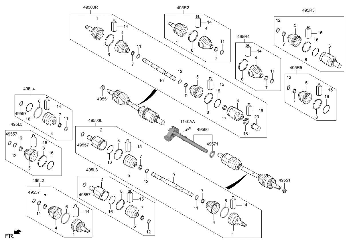 Kia 49500P4900 Shaft Assembly-Drive,LH