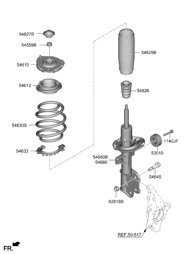 Kia 54651P4550 STRUT ASSY-FR,RH