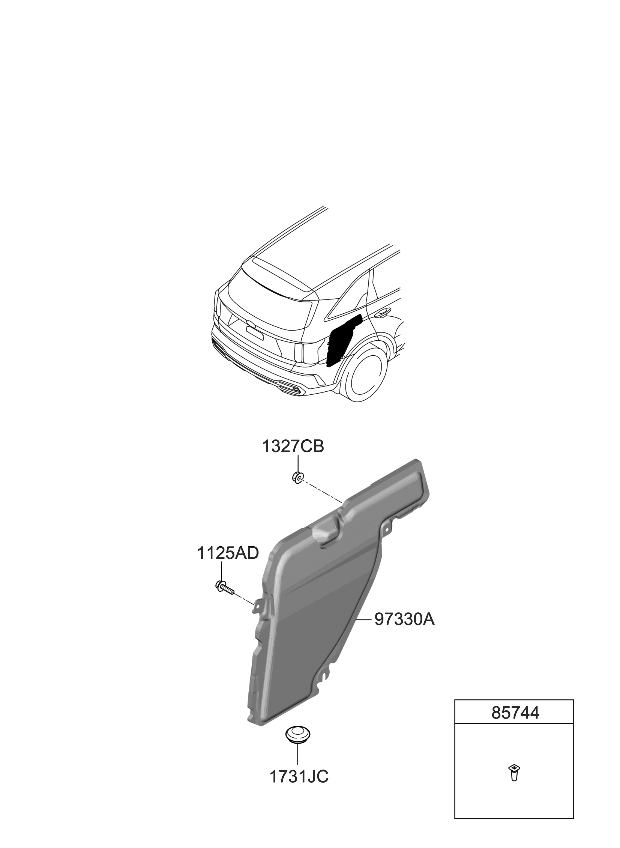 Kia 97995P2000 Cover Assembly-Rr A/CON