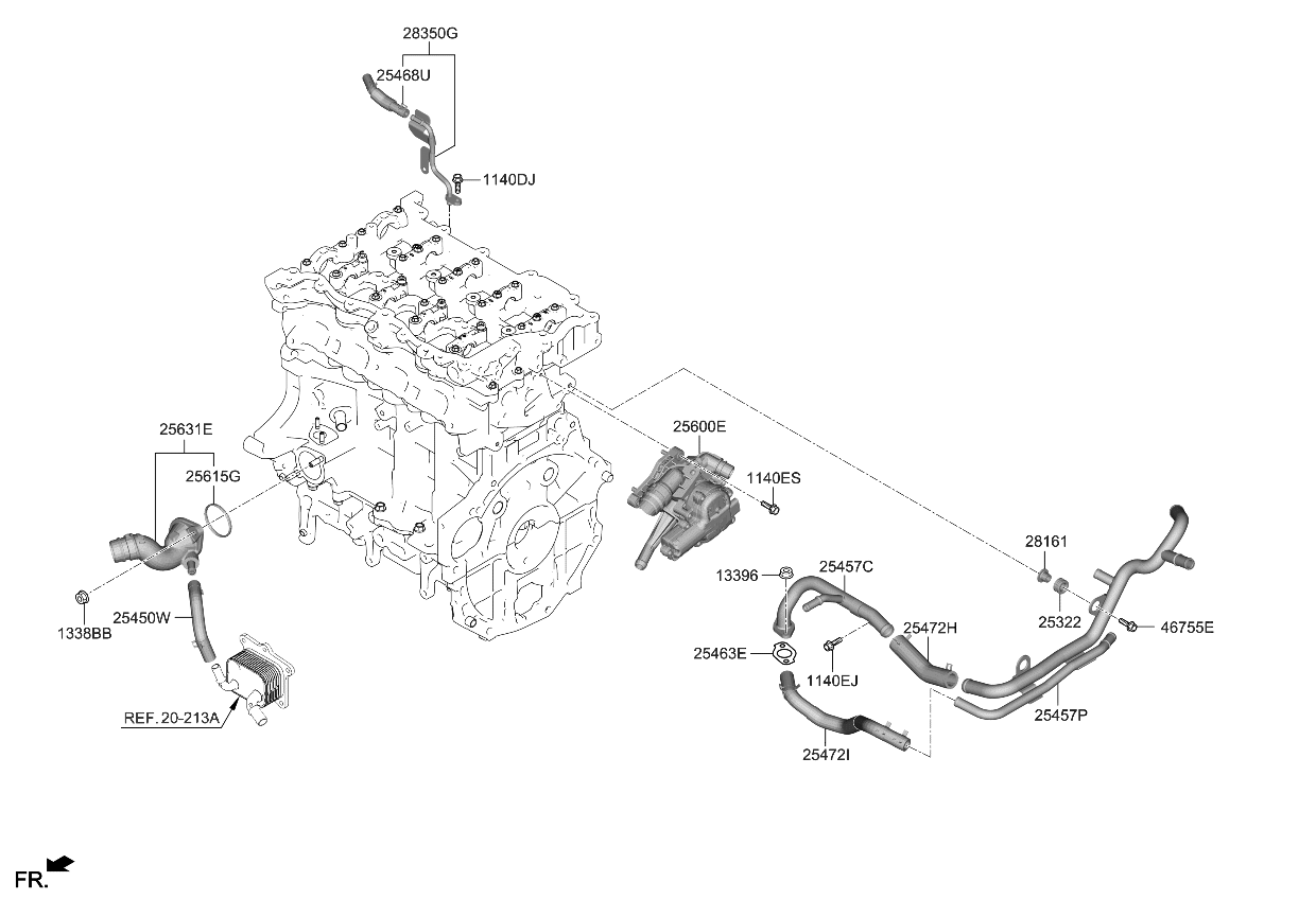 Kia 254802M800 Pipe & Hose Assembly