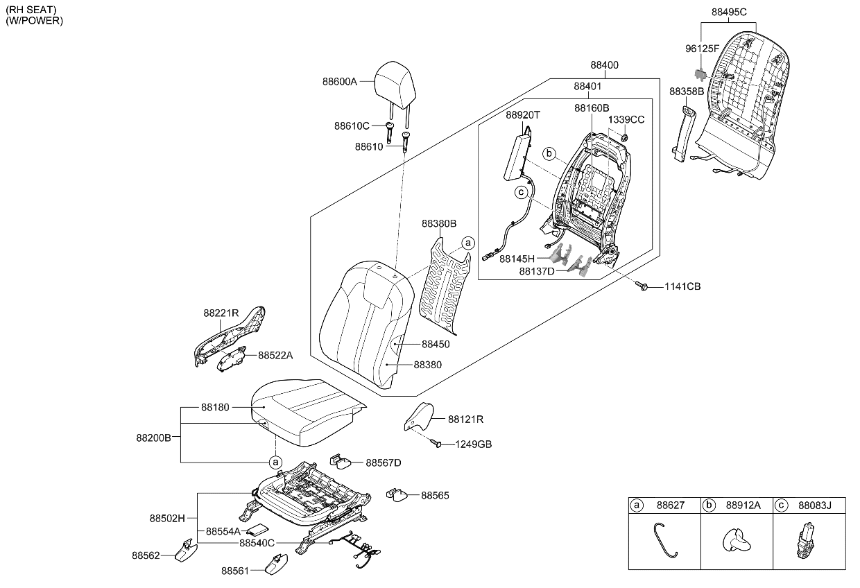 Kia 88080P2000GYT SWITCH ASSY-POWER FR