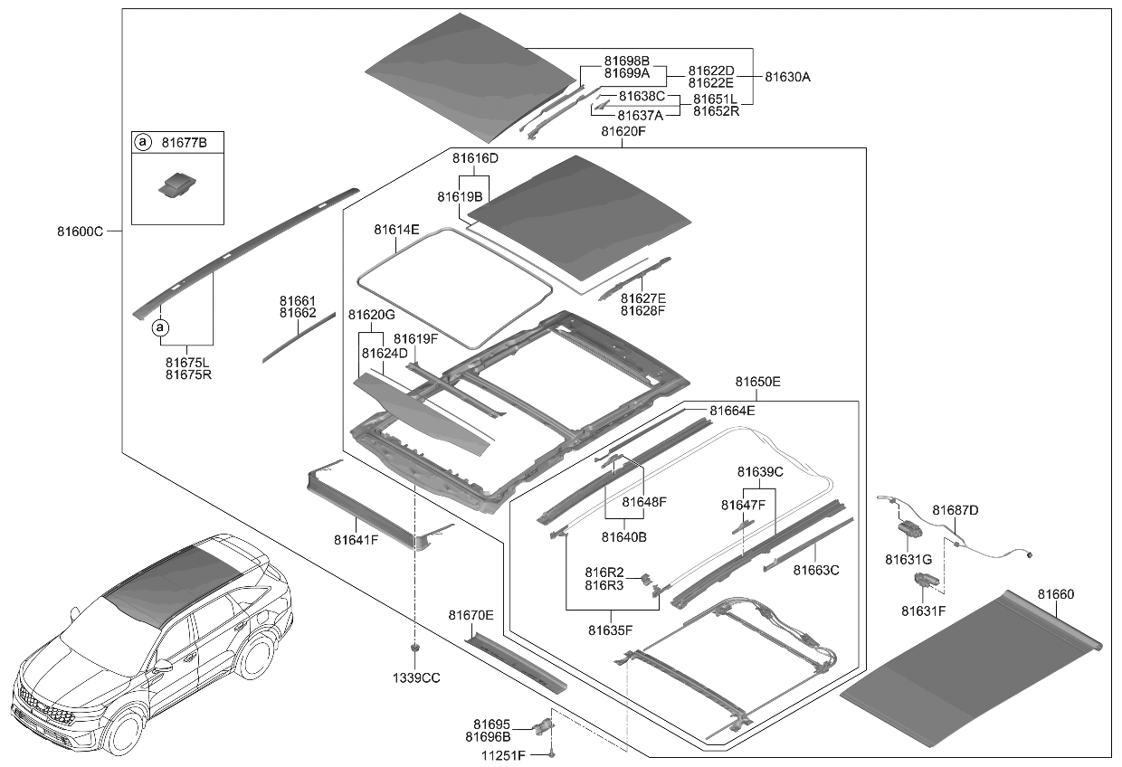 Kia 81600P2000WK PANORAMA ROOF ASSY