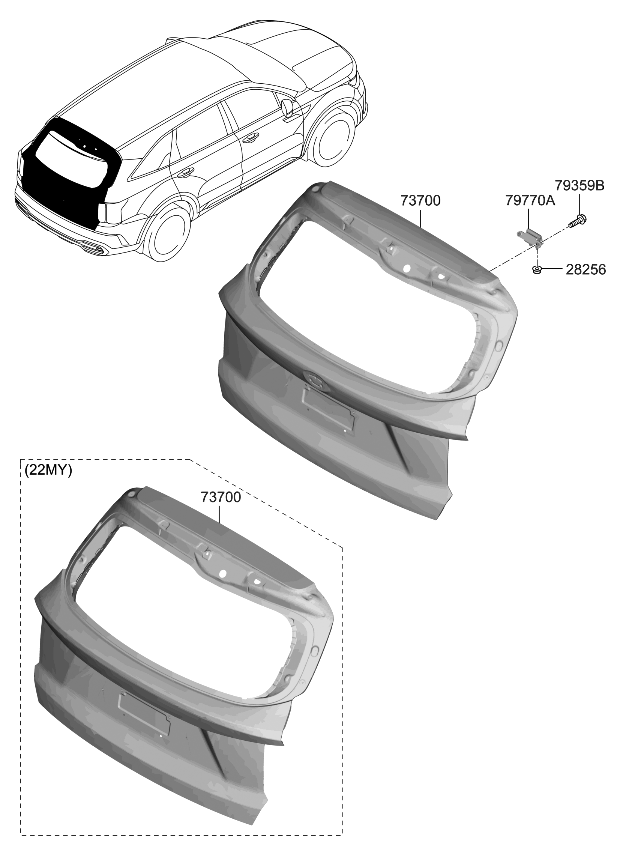 Kia 72800P4530 PANEL ASSY-TAIL GATE