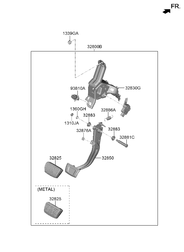 Kia 32800P4200 Pedal Assembly-Brake