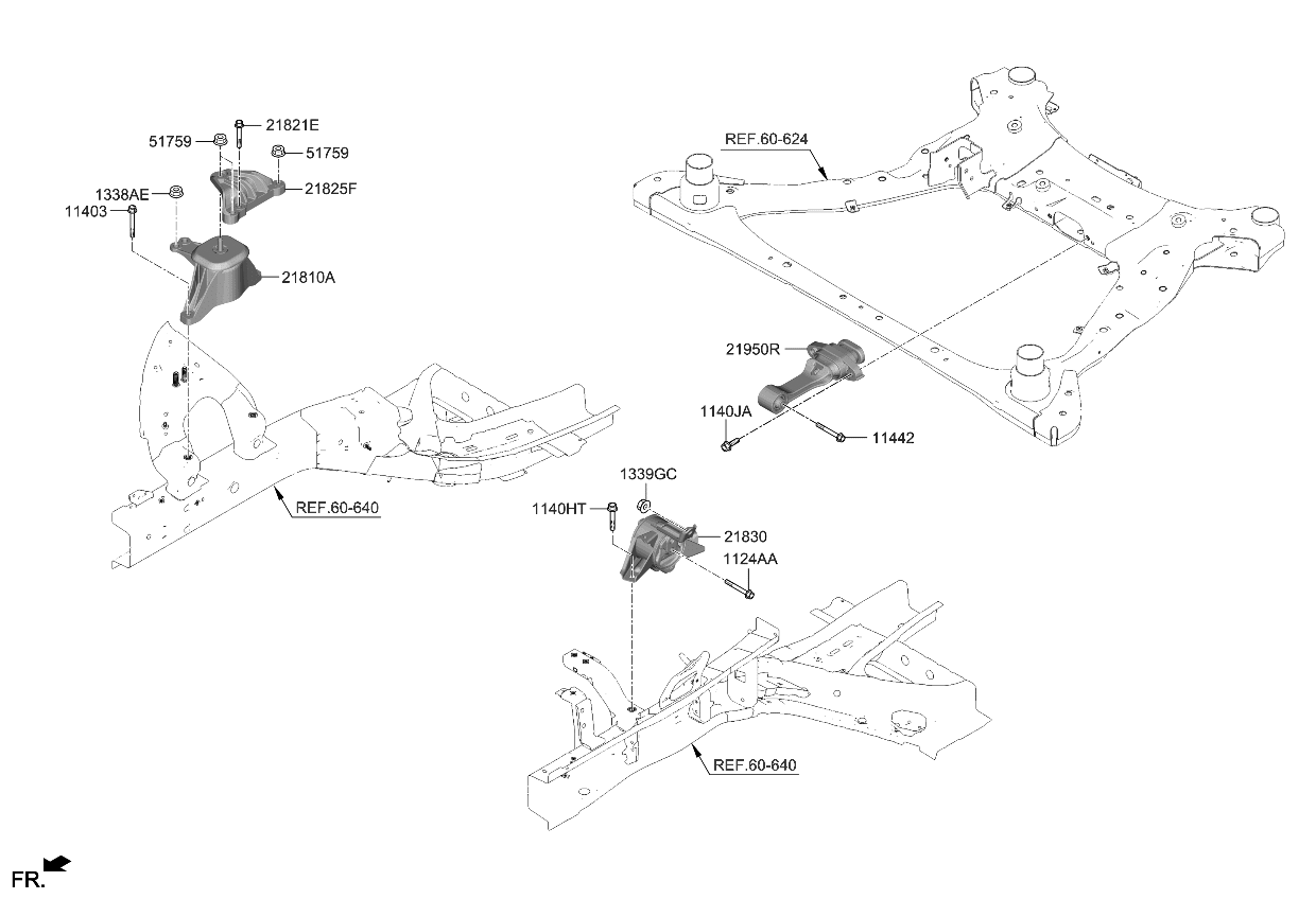 Kia 21950P2700 BRACKET ASSY-ROLL RO