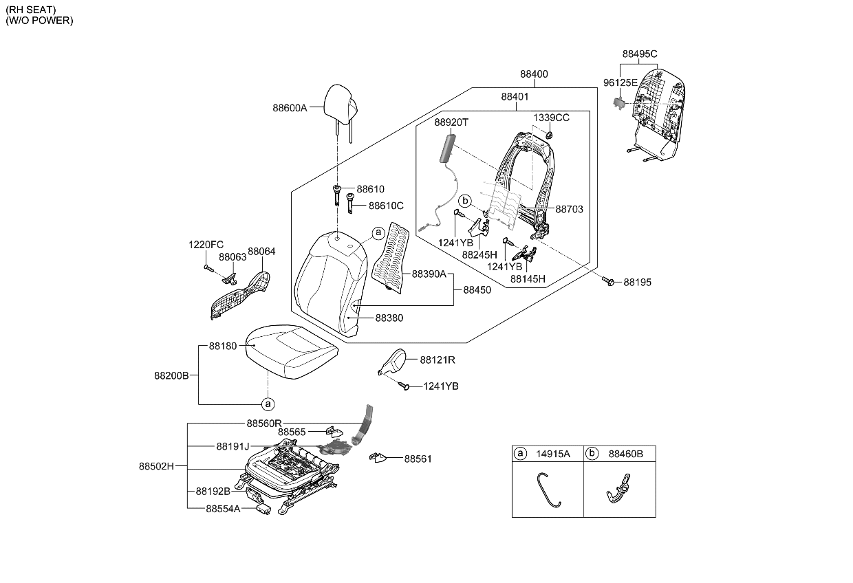 Kia 88026P1000WK KNOB-FRONT SEAT RECL