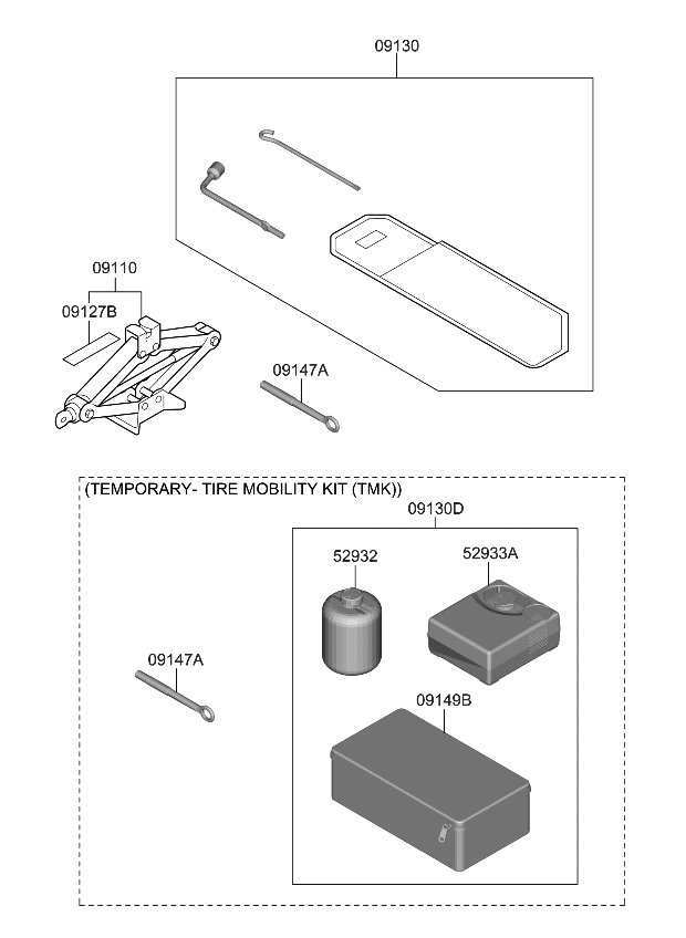 Kia 09130CW000 TOOL SET-OVM