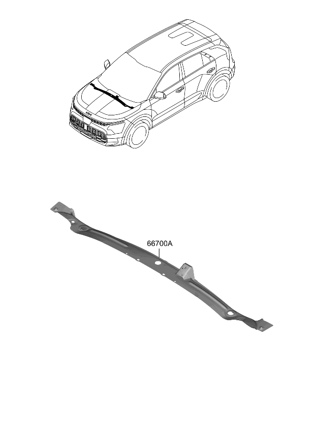 Kia 66700AT000 PANEL ASSY-COWL COMP