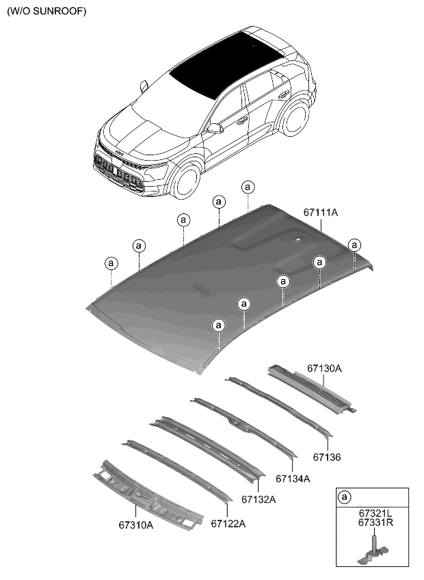 Kia 67121AT000 RAIL ASSY-ROOF FR