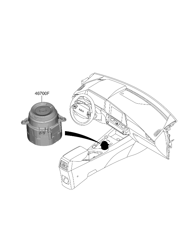 Kia 467W0CV100 LEVER COMPLETE-SHIFT