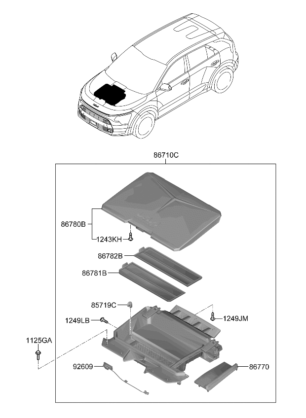 Kia 86781AO000 MAT-FR TRUNK NO1