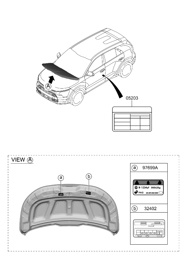 Kia 97699AO150 LABEL-REFRIGERANT