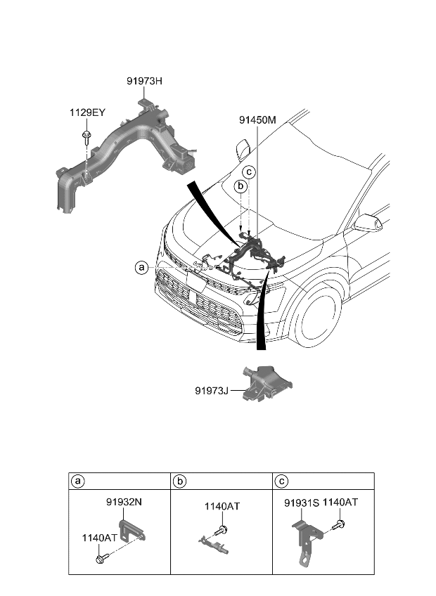 Kia 91931AO020 BRACKET-WIRING MTG