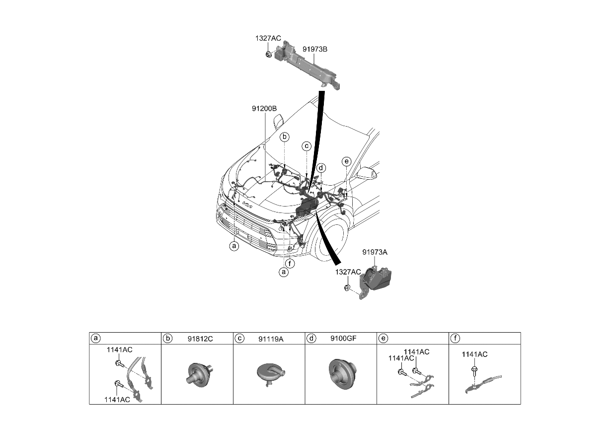 Kia 91205AT762 WIRING ASSY-FRT