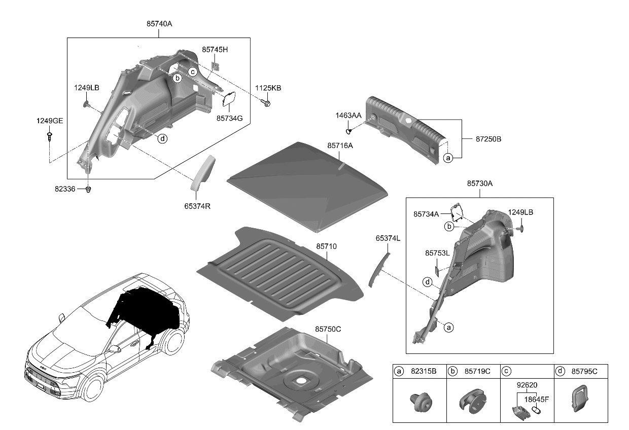 Kia 85745AT200 COVER-LUGGAGE SIDE B