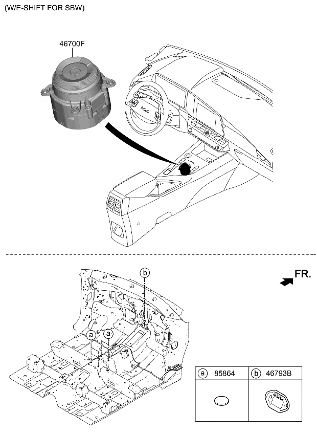 Kia 467W0AT100 LEVER COMPLETE-SHIFT