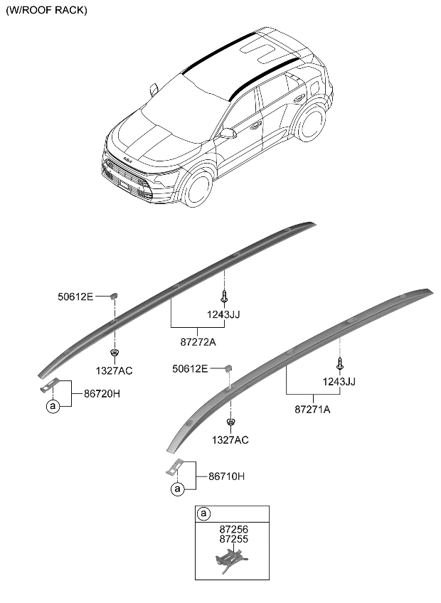 Kia 87270AT000 RACK ASSY-ROOF,LH