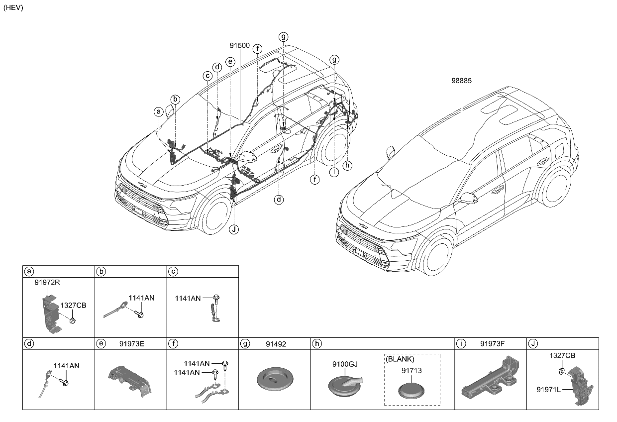 Kia 91505AT973 WIRING ASSY-FLOOR