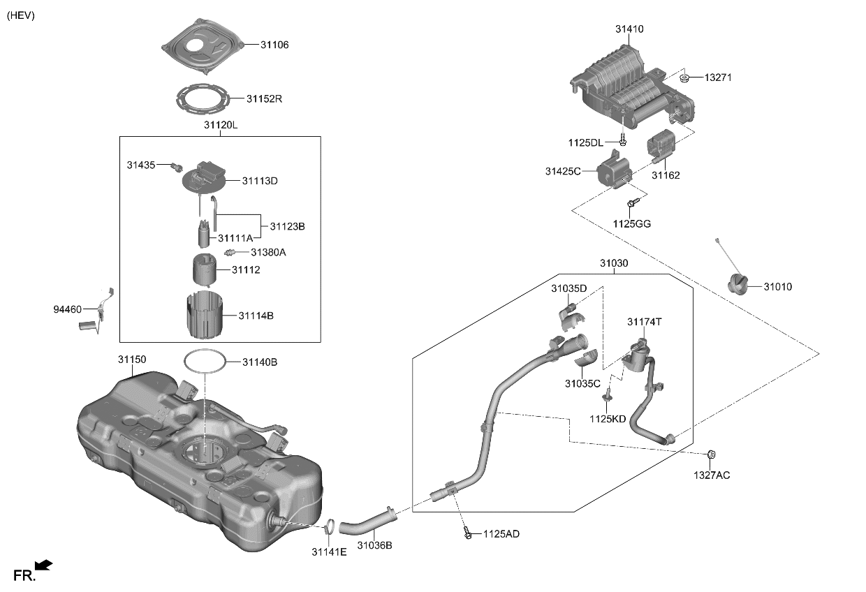 Kia 31107BY000 COVER ASSY-FUEL PUMP