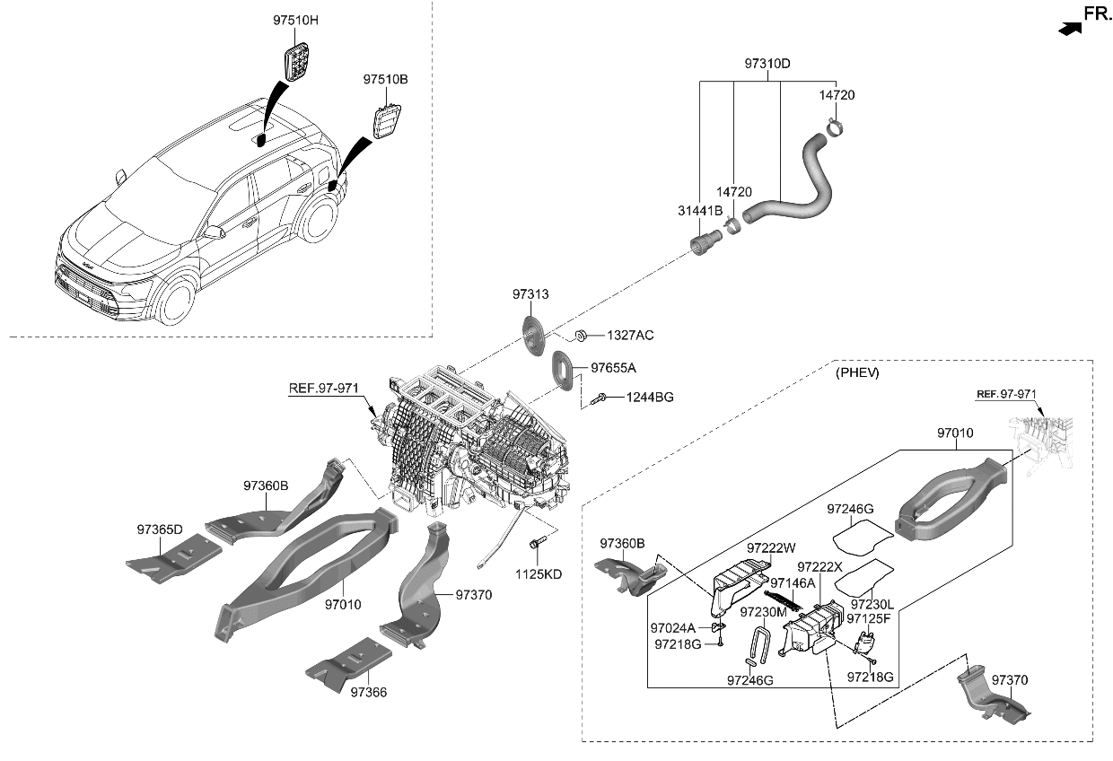 Kia 97535AT000 GRILLE ASSY-AIR EXTR