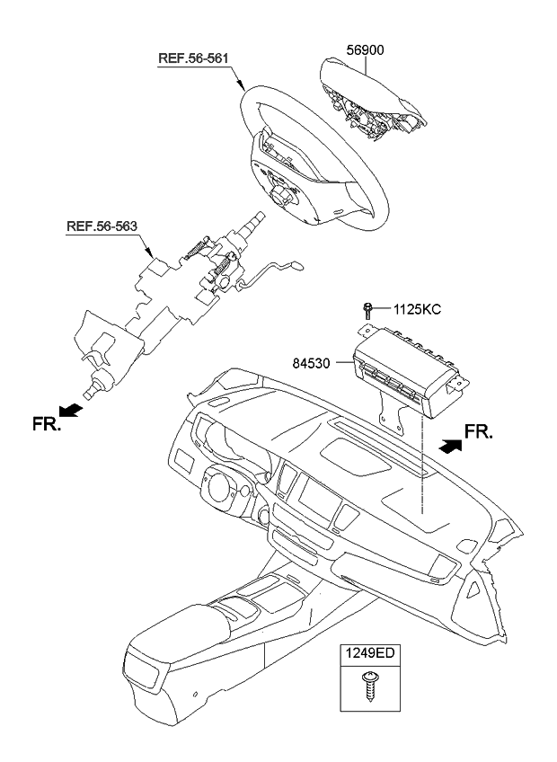 Kia 569003T700WK Steering Wheel Air Bag Module Assembly