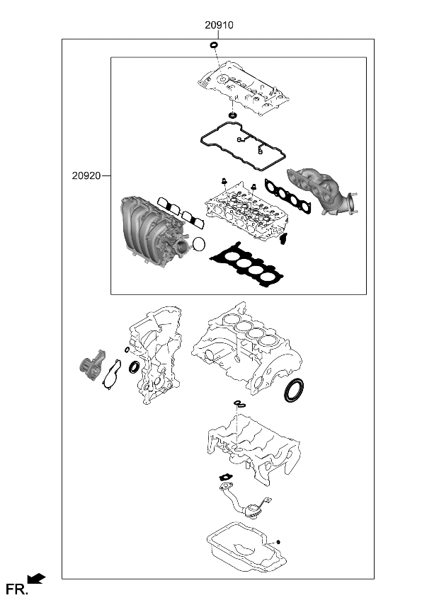 Kia 209202EH12 GASKET KIT-ENGINE OV