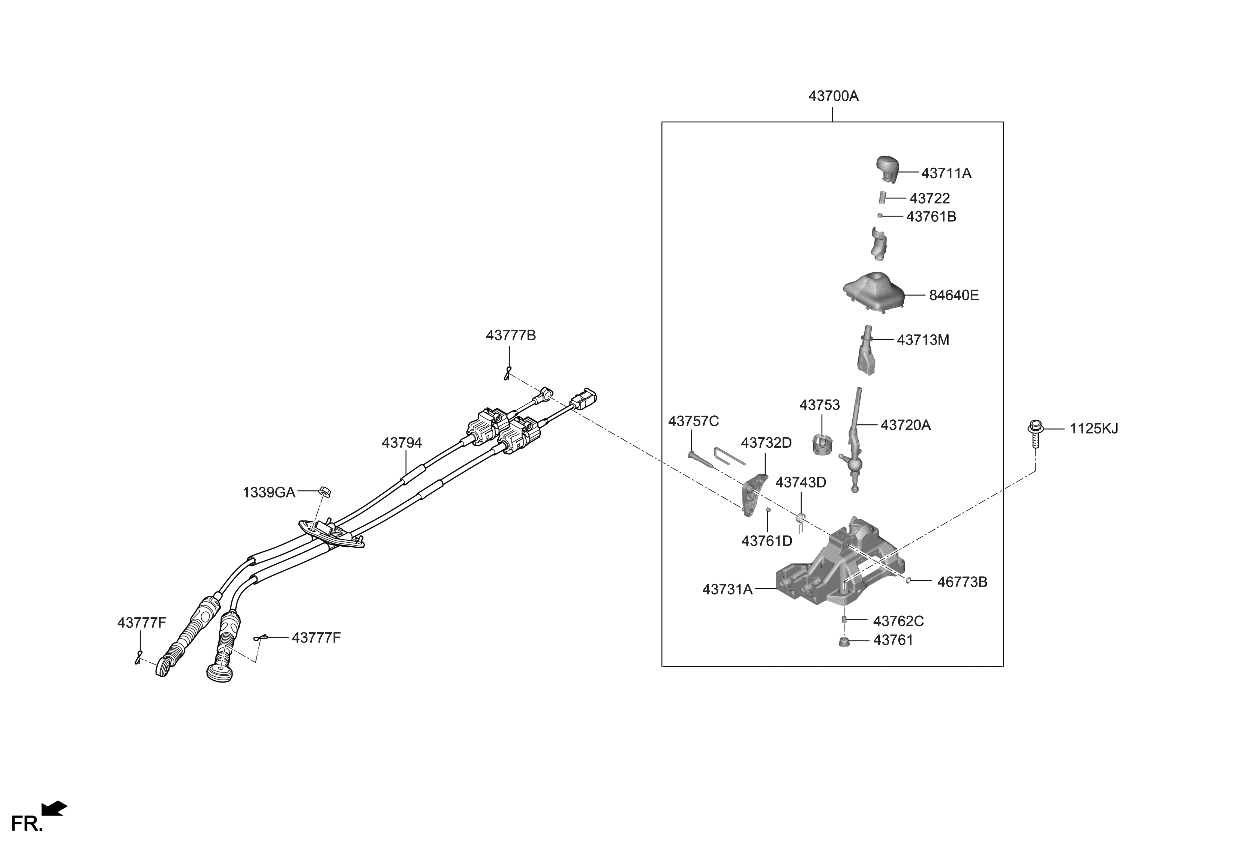 Kia 43711J7115 KNOB-GEARSHIFT LEVER