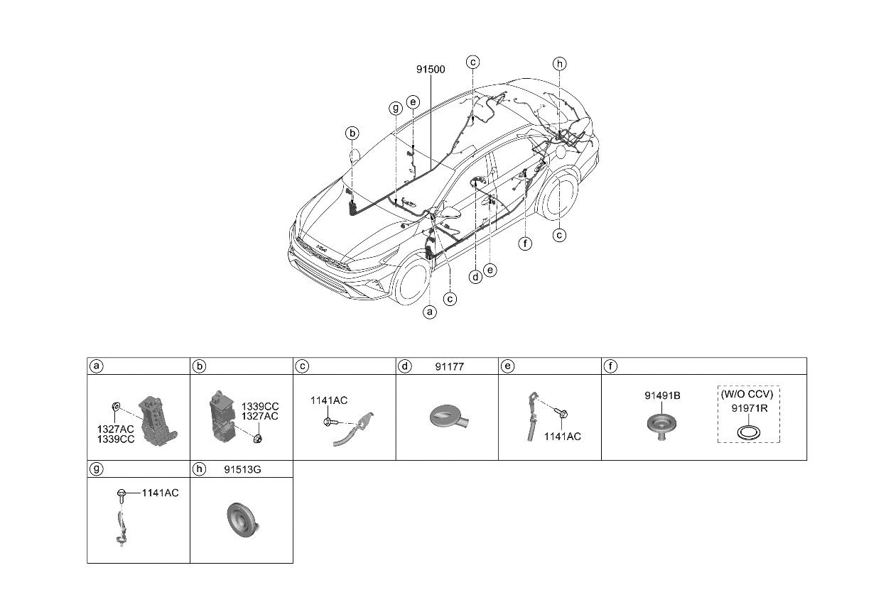 Kia 91515M7060 WIRING ASSY-FLOOR