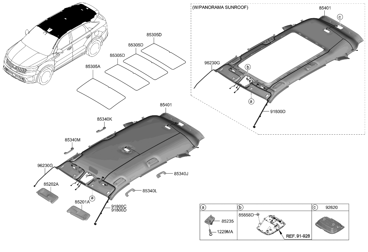 Kia 91801R5AA0 WIRING ASSY-ROOF