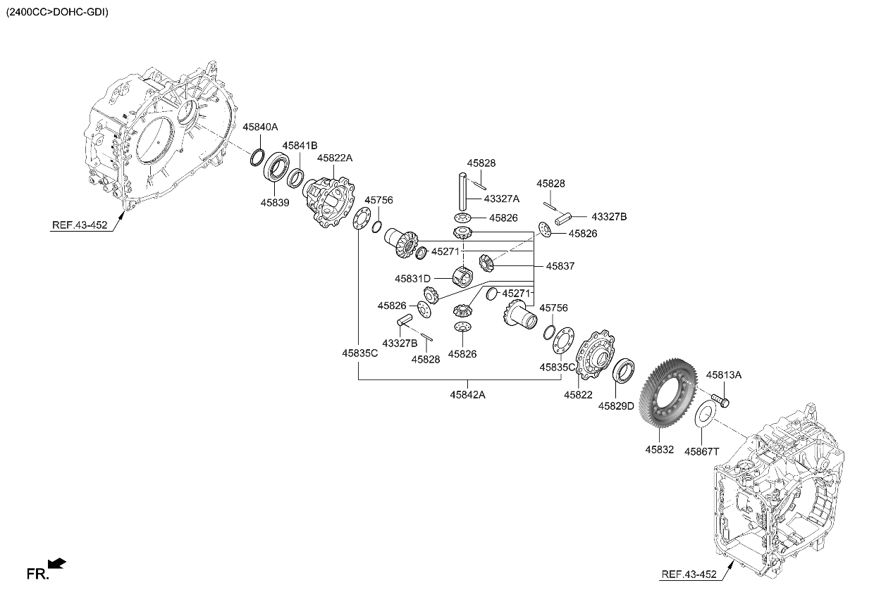 Kia 458324G620 Gear-Differential Dr