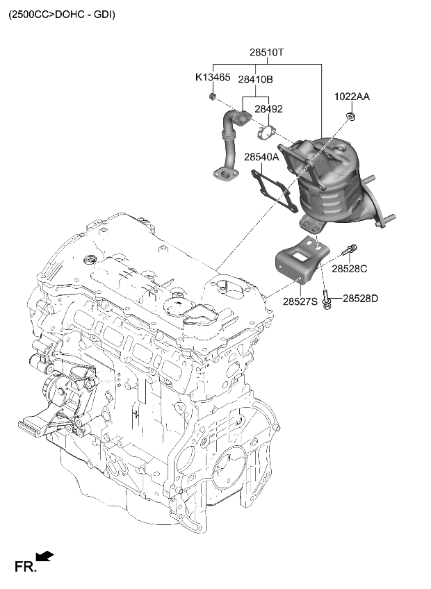 Kia 285102SBF0 Manifold Catalytic A