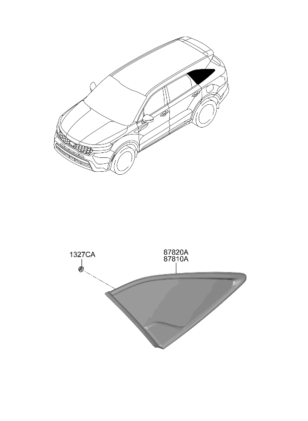 Kia 87820R5300 GLASS & MOULDING ASS