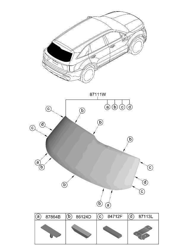 Kia 87110R5000 Glass Assembly-Tail Gate