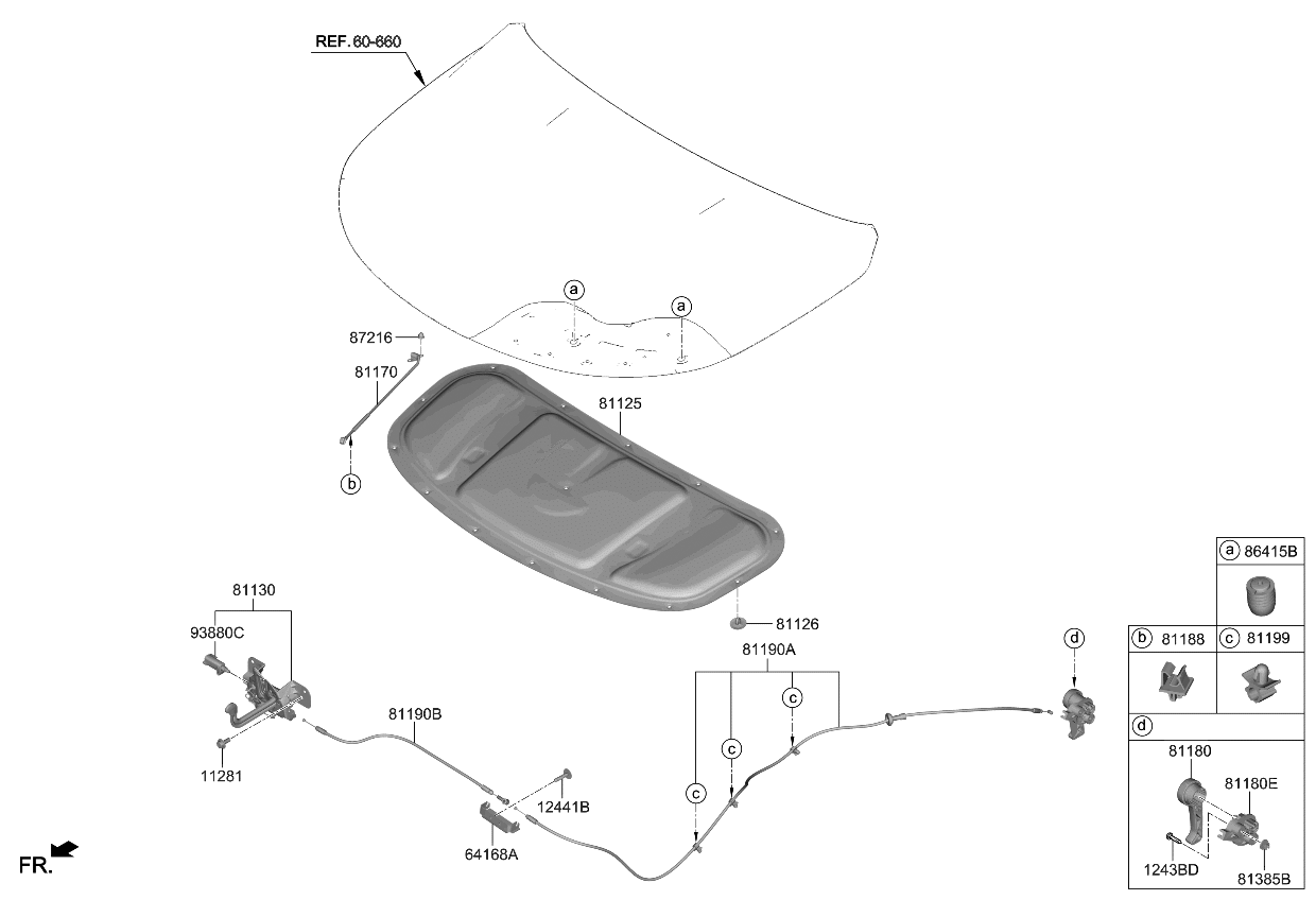 Kia 81170R5000 Rod Assembly-Hood Stay