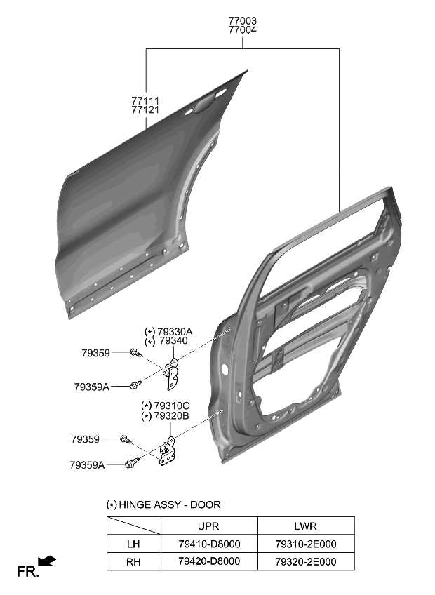 Kia 77004R5011 Panel Assembly-Rear Door