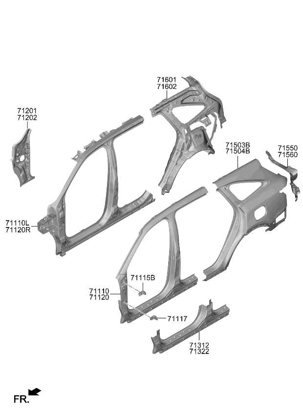 Kia 71550P2100 Extension Assembly-Qtr O