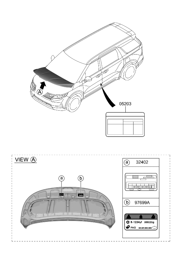 Kia 05203R0520 Label-Tire Pressure