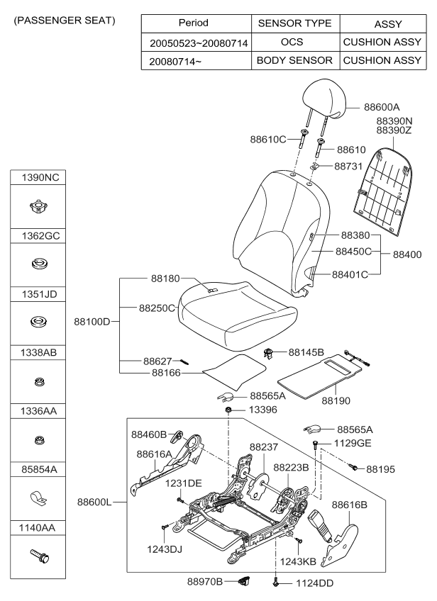 Kia 884001G900AGM Back Assembly-Front Seat