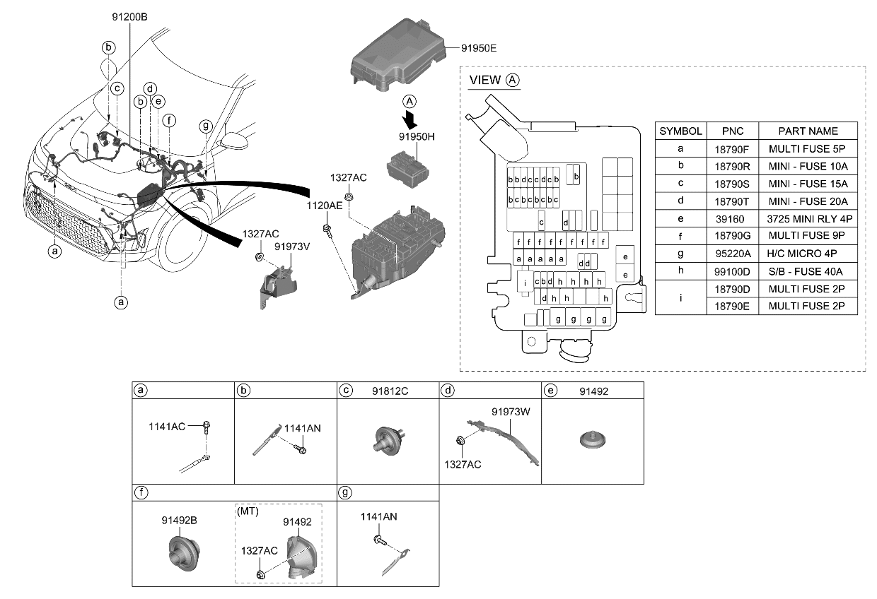 Kia 91270K0050 WIRING ASSY-FRT