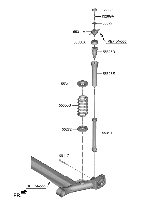 Kia 55307K0PA0 SHOCK ABSORBER ASSY