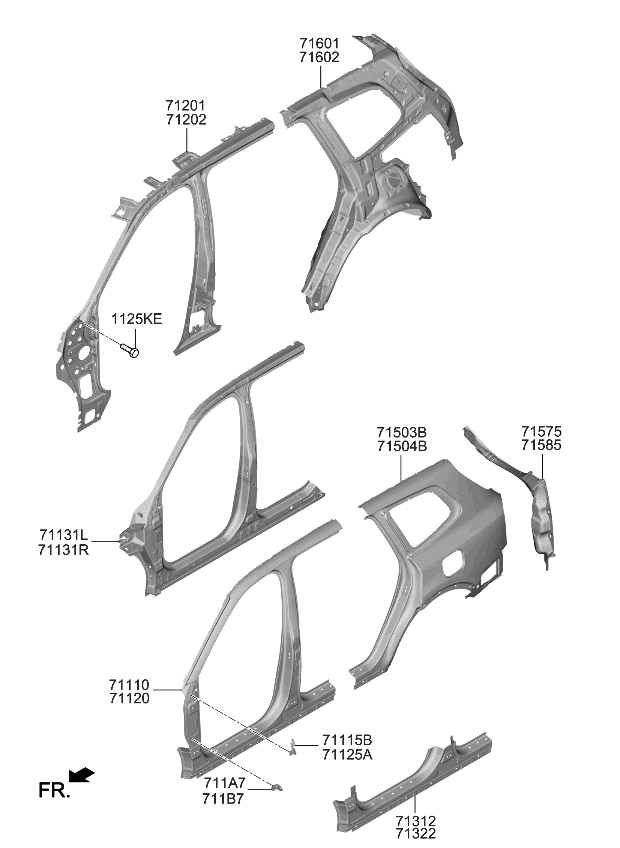 Kia 71130S9500 REINF ASSY-SIDE OTR