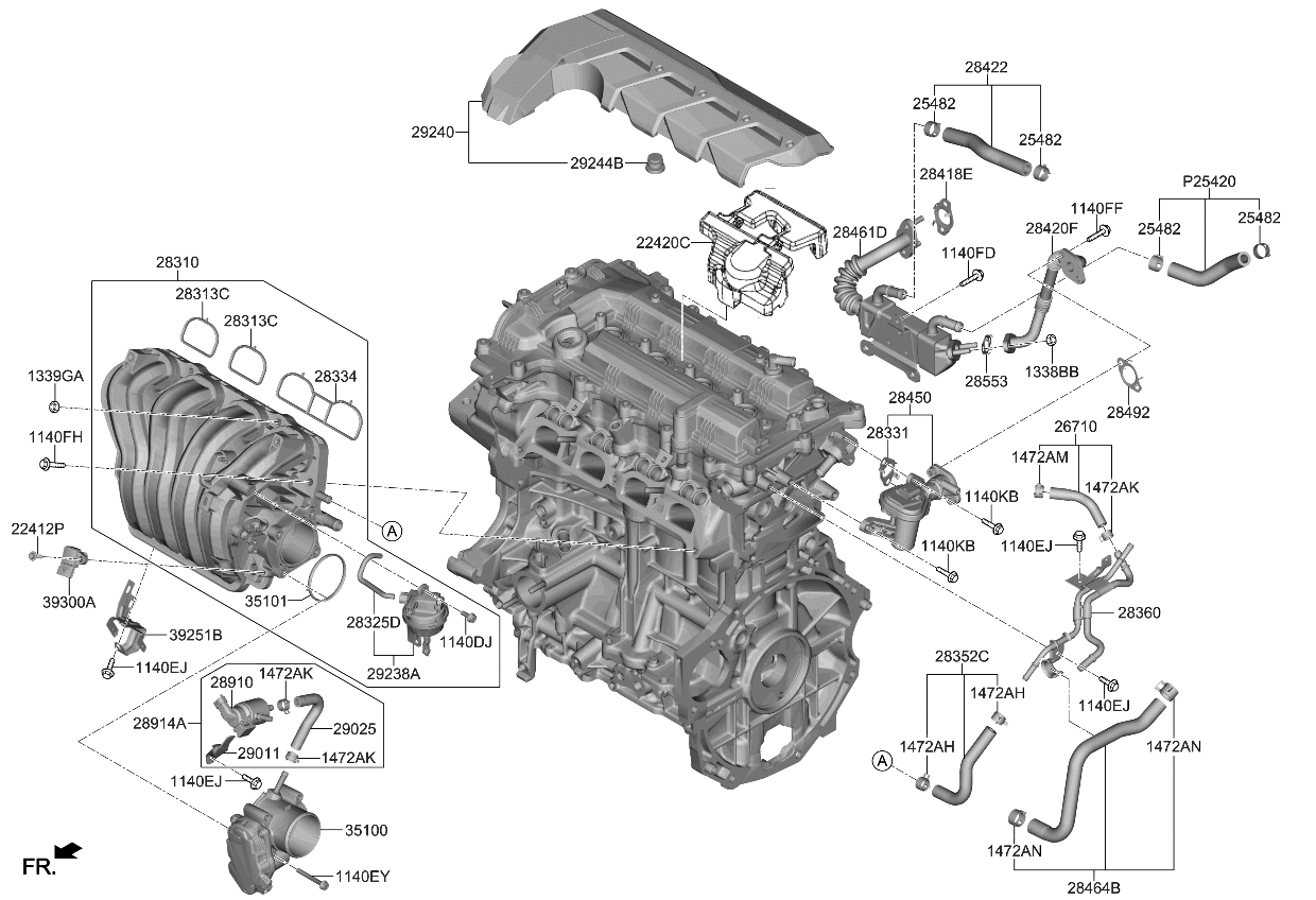 Kia 284912E902 Gasket-EGR Pipe