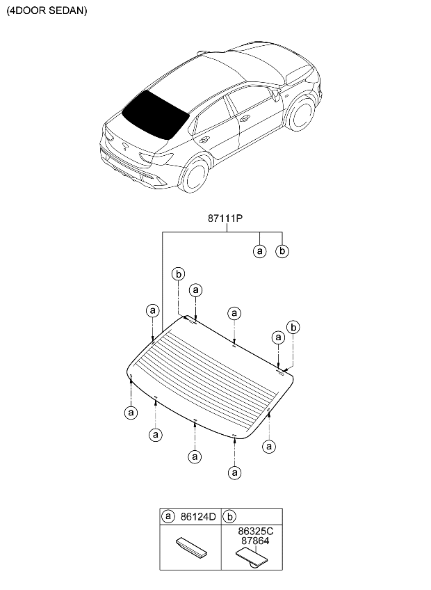 Kia 87110H9520 GLASS ASSY-REAR WIND