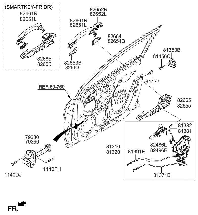 Kia 82652H9000 Cover-Fr Dr O/S HDL