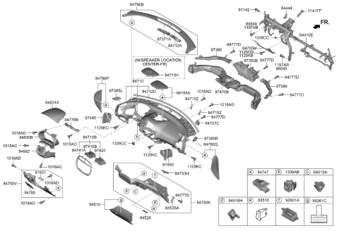 2021 Kia Soul Cover Assembly-C/PAD Top Diagram for 84770K0000WK