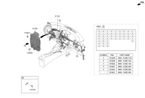 2021 Kia Soul Instrument Junction Box Assembly Diagram for 91950K0030