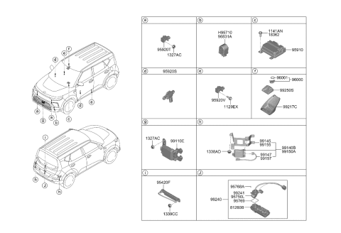 2022 Kia Soul Unit-Rear View CAMER Diagram for 99241J2100
