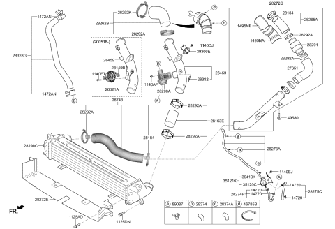2021 Kia Soul Pipe-Water Outlet Diagram for 282622B785