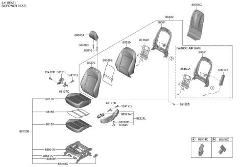 2020 Kia Soul Heater-Front Seat Cu Diagram for 88170K0000